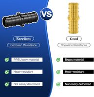 Raccords de raccordement PEX à sertir en PPSU de 1/2 pouce, raccord droit, tête hexagonale, connexion femelle, sans plomb |   pour tuyau PEX