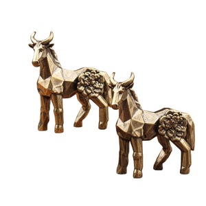 Brass Geometric Horse <b>Ornament</b> With Plum Blossom Design For Home Decoration Chinese New Year Gift - Product Image 5