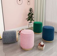 Chaise lounge design moderne Mobilier de salon Ottoman Repose-pieds Tabouret rond en velours