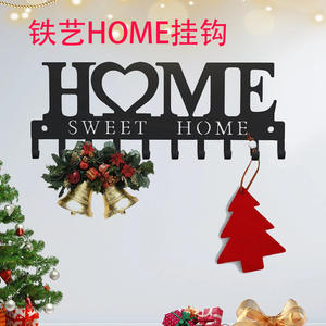 Porta llaves de pared Home Sweet Home, organizador decorativo de alambre metálico con 10 ganchos para llaves, paraguas, entrada de la puerta - Product Image 2