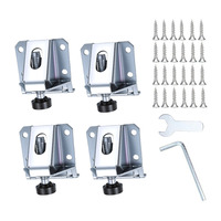 Goodsheng – Lot de 4 pieds de meubles réglables en acier robuste avec pieds en nylon et écrous de blocage pour tables et étagères