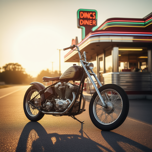 T-shirt moto Ape Hanger style rétro noir pour homme – Vêtement décontracté - Product Image 3