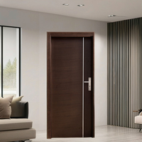 Porte extérieure en bois massif et polymère, anti-effraction, coupe-vent, avec écran en acier inoxydable, design moderne, ouverture manuelle, usage commercial et résidentiel