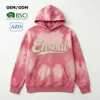 Sweat-shirts en coton épais personnalisés de marques premium, tie-dye, respirants, avec logo brodé en chenille, style vintage streetwear, unisexe, ODM OEM