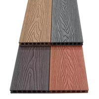 Plancher de jardin en WPC, design à trous ronds creux, longueur 2900 mm, résistant à l'humidité et aux rayures, pour la zone de piscine, pour l'extérieur des villas et des maisons