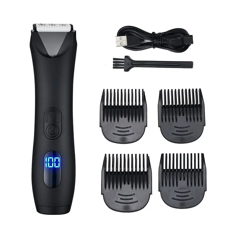 Whole Body Washable IPX7 Waterproof Smart Manscaping Body Balls Groin Hair Trimmer And Shaver For Men