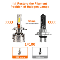 Ampoules de phare LED Canbus haute puissance Sunshiny 500W 50000LM H4 H7 H11 9005 9006 Double tube en cuivre 6500K Super lumineux Lampe automobile