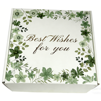 Boîte Cadeau Florale Portable Personnalisée, Design Vœux Chaleureux, Boîte d'expédition en Carton Ondulé Blanc, Logo en Relief, Impression Couleur, Emballage en Papier