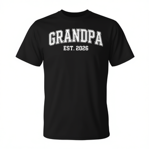 T-shirt Grandpa Est 2026 nera da uomo, abbigliamento casual - Product Image 2