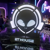 Plateau de service pliable personnalisé avec logo, rechargeable, pour bar, fête, VIP, en métal, avec support pour verres à shot LED, porte-verres à vin, présentoir pour verres à cocktail