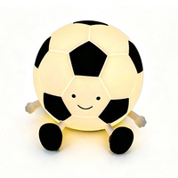 Lampe de nuit en silicone en forme de ballon de football, lampe à commande tactile, lumière douce pour les yeux, lampe de chevet, lumière d'ambiance multicolore