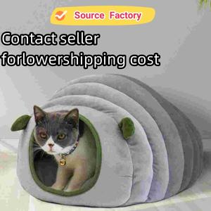 Tempat tidur kucing hangat kantong tidur hewan peliharaan sarang rumah kucing indah untuk anjing kecil tas tikar gua kucing tempat tidur - Product Image 2