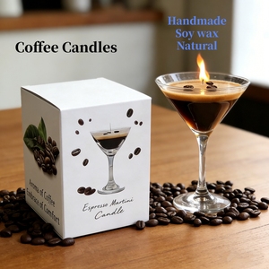 Nến thơm Oshine làm từ sáp đậu nành tự nhiên, đựng trong ly thủy tinh, mùi Espresso Martini, ý tưởng quà tặng thú vị, quà tặng cho tiệc độc thân, quà tặng lễ hội - Product Image 1