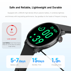 Montre connectée sport DS5 2025, écran HD IPS de 1,43 pouce, étanche IP67, Android, réveil, suivi de santé <span class=keywords><strong>physiologique</strong></span>, bracelet en gel de silice magnétique - Product Image 4