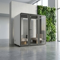 UNIBOOTH Studio Pod Portable Préfabriqué Insonorisé 33 dB ISO 23351 Ignifuge à Montage Rapide pour Salle de Formation, Hall – Exportation Mondiale