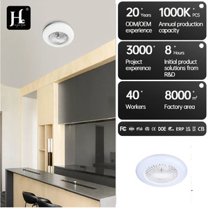 Ventilateur de plafond LED RGB moderne à profil bas de 18/22 pouces avec télécommande/application et lumière à intensité variable pour chambre à coucher - Product Image 2