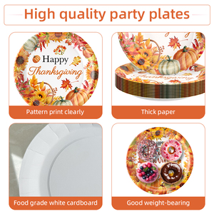 Kit de Vaisselle Jetable pour Fête de Thanksgiving, Décorations de Fête d'Automne, Vente Chaude - Product Image 2