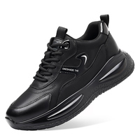 Chaussures de sport décontractées montantes pour hommes, élégantes et polyvalentes, toutes saisons, en cuir de vachette pleine fleur avec semelle en caoutchouc, style marche tendance