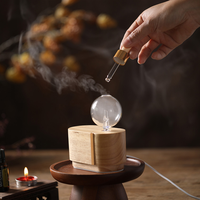 Konka — diffuseur d'huiles essentielles électrique, aromathérapie, avec verre en bois, Machine de pulvérisation de parfum d'air, nébuliseur