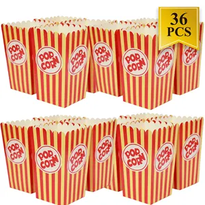 Винтажные коробки для попкорна, ретро-дизайн, красно-белые цветные ностальгические карнавальные полосы, такие как пакеты для попкорна, ванны для попкорна
