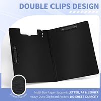 Carpeta Portapapeles con Doble Clip Metálico, Textura Grabada, Plegable 360° °   Portapapeles Giratorio para Enfermería con Soporte para Bolígrafos de Tamaño Carta y A4