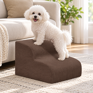 Tangga Anjing Berbahan Busa dengan Lapisan Korduroi Lembut 2/3/4 Tingkat, Desain Anti Selip untuk Anak Anjing, Anak Kucing, dan Anjing Tua untuk Mencapai Tempat Tidur/Sofa - Product Image 3