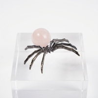 Prix d'usine bon marché, vente en gros de sculptures en cristal naturel, figurine d'araignée en métal, animal en cristal pour la décoration de la maison