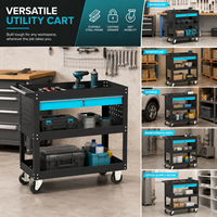 Chariot à outils robuste à 3 niveaux, chariot mobile en acier avec roues pour atelier industriel, approvisionnement en gros