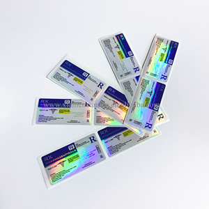 Custom Design Printing Standard Size 10ml 20ml 30ml Pharmaceutic  Holographic Vial Label For Dropper Bottle