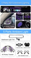 Iluminación Ambiental de 64 Colores W213 para Mercedes-Benz Clase E 2016+, Luz Interior, Rejilla de Ventilación, Altavoz Giratorio 4D