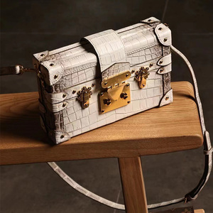 Bolso de mano de diseñador de lujo para mujer, bolso de mano de piel auténtica de cocodrilo - Product Image 4