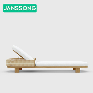 Lit de repos de luxe chaise longue en teck meubles de patio chaise longue de plage lit de salon mobilier d'extérieur lit de bronzage en <span class=keywords><strong>bois</strong></span> chaises longues d'extérieur - Product Image 2