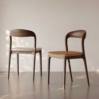 Vente directe d'usine, chaise de salle à manger moderne au design nordique, dossier souple, avec pieds en bois massif, meubles pour la maison