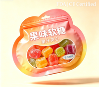 FDA CE-gecertificeerde zak met onregelmatige vorm, staande ritssluiting, op maat bedrukt voor fruit- en snoepverpakkingen, kleine minimale bestelhoeveelheid beschikbaar