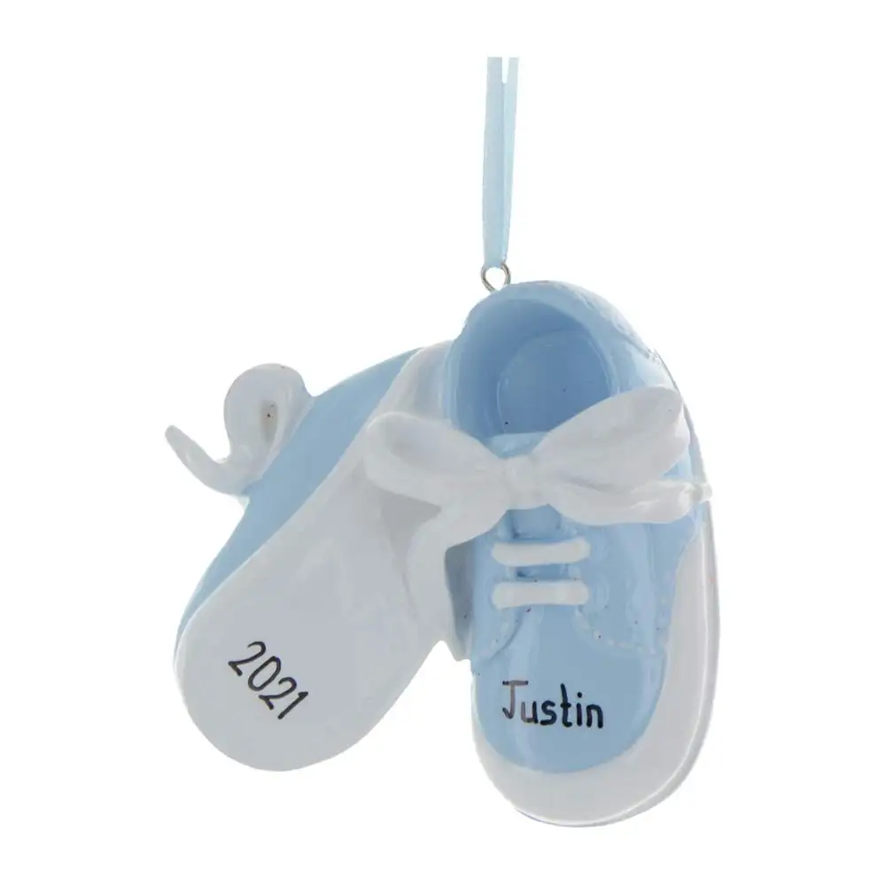 Christmas gift blue and white small ceramic Baby Souvenir Hanging Ornament