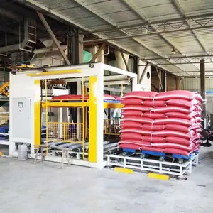 Top Easy Installation 500-600Bags Automatic High Position Palletizer Machine For Rice Fertilizer Cement Flour Packing Line