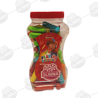 Goma de Mascar Halal Multicolor con Sabor a Frutas Ácidas, Caramelos Masticables Dulces, Gomitas para Niños, en Frasco, Marca Slinna
