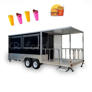 porch style mobile drink burger van catering food truck trailer rotisserie chicken cart 16ft in saudi arabia