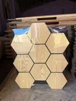 Panneaux acoustiques hexagonaux en bois de haute qualité, placage acoustique en bois, placage PVC, panneaux acoustiques hexagonaux en bois, installation facile, bricolage, Akupanels