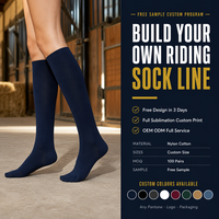 Chaussettes d'équitation fines en nylon et coton, hauteur genou, pour l'entraînement équestre - Fournisseur de marques d'extérieur