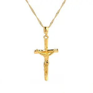 Jesus Cross Pendant Necklace Fashion Christian Crucifix Women Men Religious Cross Jewelry