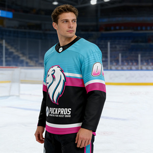 Maglie <span class=keywords><strong>Hockey</strong></span> su misura OEM professionale <span class=keywords><strong>Hockey</strong></span> su ghiaccio uniforme con ricamo e stampa disegno di sublimazione per il giocatore di squadra usura - Product Image 1