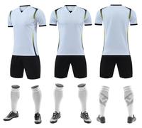 Seragam Sepak Bola Pria Custom, Bernapas, Cepat Kering, Merah, 100% Polyester, Bergaris, Lengan Pendek, Pakaian Olahraga Tim