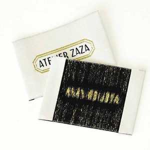 Etiquetas de marca de alta calidad Pure White Tide Flow, etiquetas plegables tejidas de alta densidad, etiquetas de costura parcial, etiquetas lavables cortadas con láser - Product Image 2