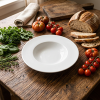 Assiettes de service blanches personnalisées en mélamine pour pâtes, mariage, qualité alimentaire, en plastique, pour dîner et dessert, vente en gros