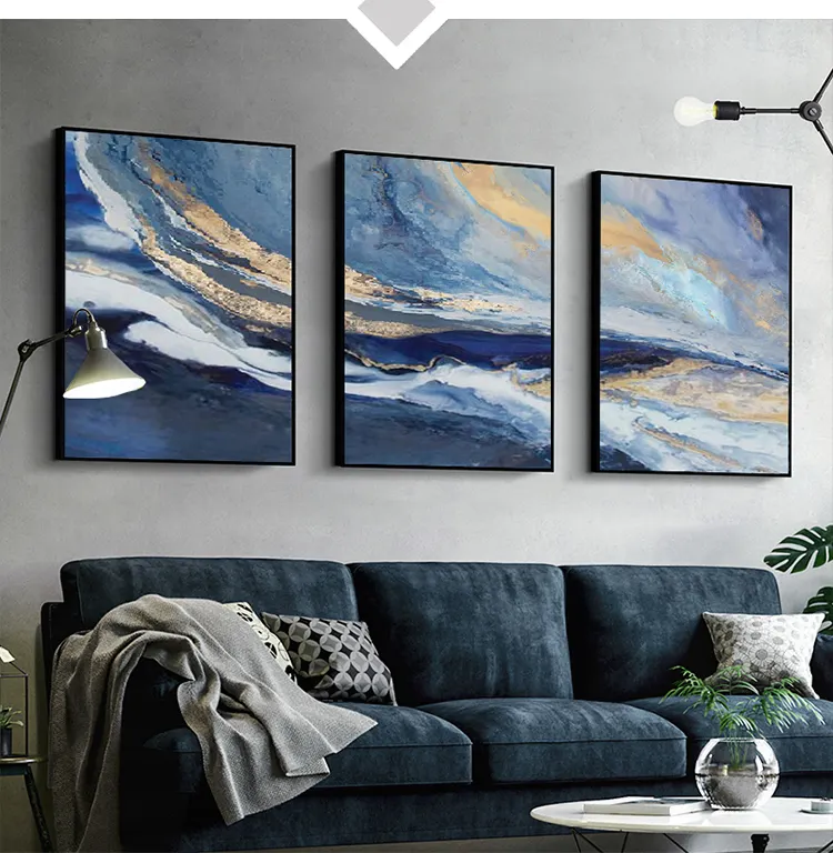Customize Blue Modern Abstract Canvas Paintings Wall Art Handmade Oil Painting Canvas Artworks On Canvas Wholesale