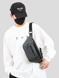 Wholesale Men's <b>Chest</b> Bag Casual Crossbody Bag USB Charging Lightweight Nylon Travel Outdoor Backpack - Product Image 6