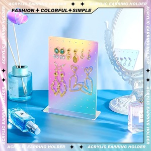 Affichage acrylique coloré de support de boucle d'oreille de collier de présentoir de vente directe d'usine - Product Image 3
