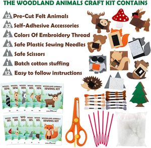 Beginners Educational Pattern Pdf Woodland Forest Creatures Stuffed Plush Dolls Kids Craft <strong>Felt</strong> Animals Diy Sewing <strong>Kit</strong> - Product Image 2