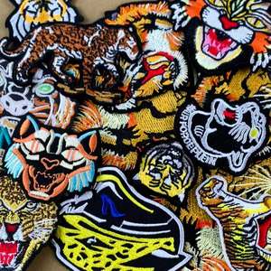 Patchs thermocollants en polyester brodés avec des <span class=keywords><strong>animaux</strong></span> sportifs pour chapeaux et vêtements, couleur personnalisée, vente en gros, bricolage - Product Image 1